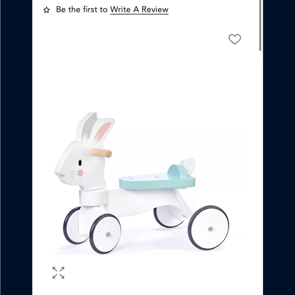 White and Blue Bunny Ride-On Toy